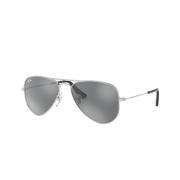 Junior Aviator Zonnebril Zilver Grijs Spiegel Ray-Ban , Gray , Unisex