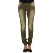 Groene Wash Slim Fit Jeans Roberto Cavalli , Green , Dames