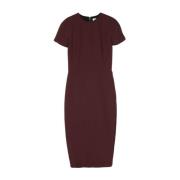 Diep Mahonie Bordeaux Rits Jurk Victoria Beckham , Brown , Dames