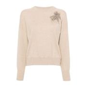 Beige Sweatshirt Aw24 Damesmode Brunello Cucinelli , Beige , Dames