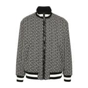 Omkeerbare Bomberjack Zwart Wit Marine Monogram Balmain , Multicolor ,...