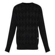 Zwarte Gebreide Trui Balmain , Black , Heren