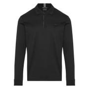 Aqua Katoenen Poloshirt met Logo Paul & Shark , Black , Heren