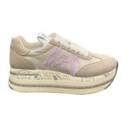 Beth Sneaker van Suède en Nylon Premiata , Beige , Dames