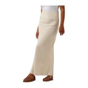 Elegante Linnen Maxi Rok Neo Noir , Beige , Dames