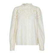 Elegante Feminine Blouse met Borduurwerk Lollys Laundry , Beige , Dame...