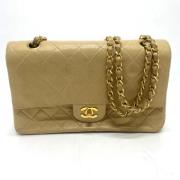 Pre-owned Leather chanel-bags Chanel Vintage , Beige , Dames