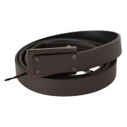 Elegante Leren Riem met Metalen Gesp Costume National , Brown , Dames