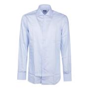 Klassieke Lange Mouw Shirt Barba Napoli , Blue , Heren