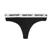 Zwart Logo String 2-Pack Philipp Plein , Black , Dames