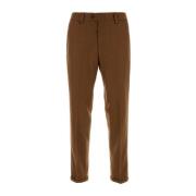 Stretch Wol Karamel Broek PT Torino , Brown , Heren