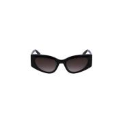 Zwarte Acetaat Zonnebril Teardrop Glas Liu Jo , Black , Dames