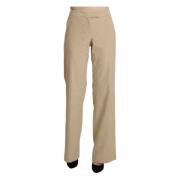 Beige High Waist Wide Leg Broek Ermanno Scervino , Beige , Dames