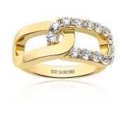 Capizzi Due Gouden Ring met Zirkonia Sif Jakobs Jewellery , Yellow , D...