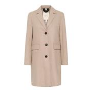 Klassieke Jas Licht Beige Melange Part Two , Beige , Dames