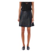 Zwarte Leren Mini Rok Aw24 By Herenne Birger , Black , Dames