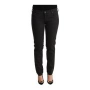 Zwarte Skinny Denim Lage Taille Jeans Ermanno Scervino , Black , Dames