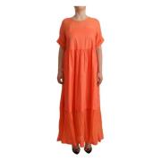 Elegante koraalrode maxi-jurk Twinset , Orange , Dames