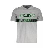 Grijs katoenen T-shirt met logoprint Plein Sport , Gray , Heren