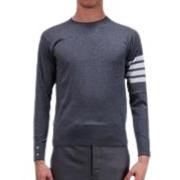 4Bar Merino Wool Pullover Sweaters Thom Browne , Gray , Heren