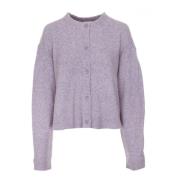 Fluffy Cardigan met Oversized Schouders American Vintage , Purple , Da...