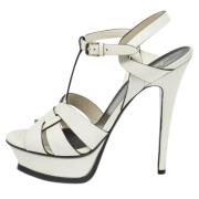 Pre-owned Leather sandals Yves Saint Laurent Vintage , White , Dames