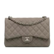 Pre-owned Leather shoulder-bags Chanel Vintage , Gray , Dames