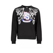 Langarm Sweatshirt met Contrastdetails Plein Sport , Black , Heren