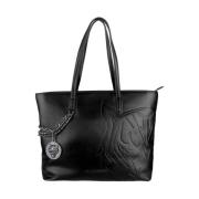 Chique Shopper met Decoratieve Ketting Plein Sport , Black , Dames