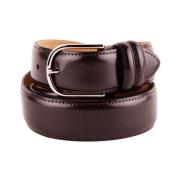 Elegante Gladleren Riem Made in Italia , Brown , Heren