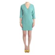 Elegante groene midi-jurk met V-hals Costume National , Green , Dames