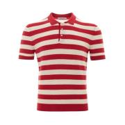 Elegant katoenen poloshirt in helder rood Gran Sasso , Red , Heren