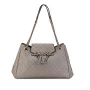 Pre-owned Leather gucci-bags Gucci Vintage , Gray , Dames