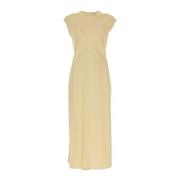 Elegante Satijnen Midi Jurk Calvin Klein , Beige , Dames