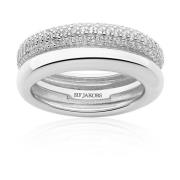 Carrara Zilveren Ring met Zirkonia Sif Jakobs Jewellery , Gray , Dames