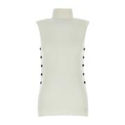 Ivory Wool Top Giorgio Armani , White , Dames