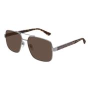 Stijlvolle zonnebril in Ruthenium/Brown Gucci , Gray , Heren