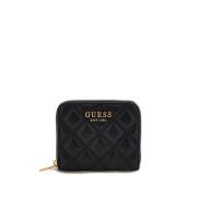 Zwarte Portemonnee met Ritssluiting en Kaartsleuven Guess , Black , Da...