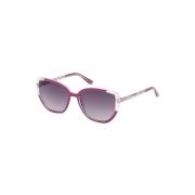 Chique paarse vierkante montuur zonnebril Guess , Purple , Dames