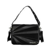 Zwarte Polyethyleen Schoudertas met Contrastdetails Desigual , Black ,...