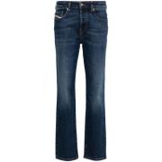 Indigo Blauw Stretch Denim Jeans Diesel , Blue , Dames