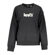 Zwart Logo Katoenen Sweatshirt Levi's , Black , Dames