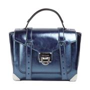 Manhattan Teal Leren Top Handvat Satchel Michael Kors , Blue , Dames