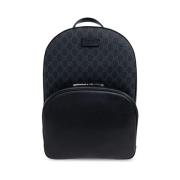 Logo-Patch Canvas Rugzak Gucci , Black , Heren