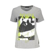 Chic grijs logo T-shirt met fijne borduurwerk Guess , Gray , Dames