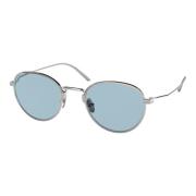 Zilver/Blauw Zonnebril PR 53Ws Prada , Gray , Heren