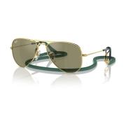 Junior Aviator Metalen Zonnebril Groene Spiegel Ray-Ban , Yellow , Uni...