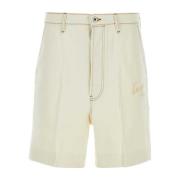 Ivory Denim Bermuda Shorts Kenzo , White , Heren