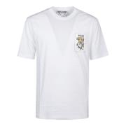 Casual Katoenen T-shirt Moschino , White , Heren