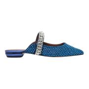 Kristalblauwe Puntige Kristal Sabot Kurt Geiger , Blue , Dames